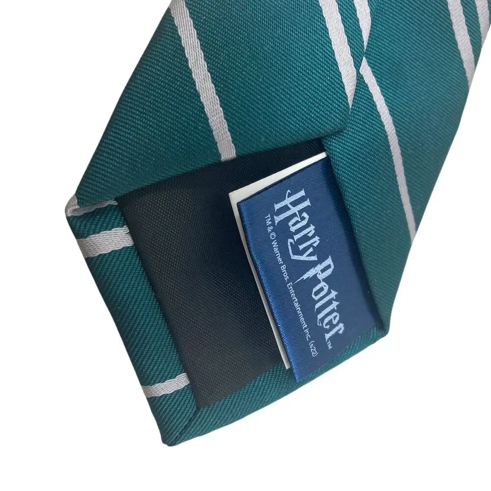 Harry Potter Tie Slytherin Green Gray Striped 100% Microfiber